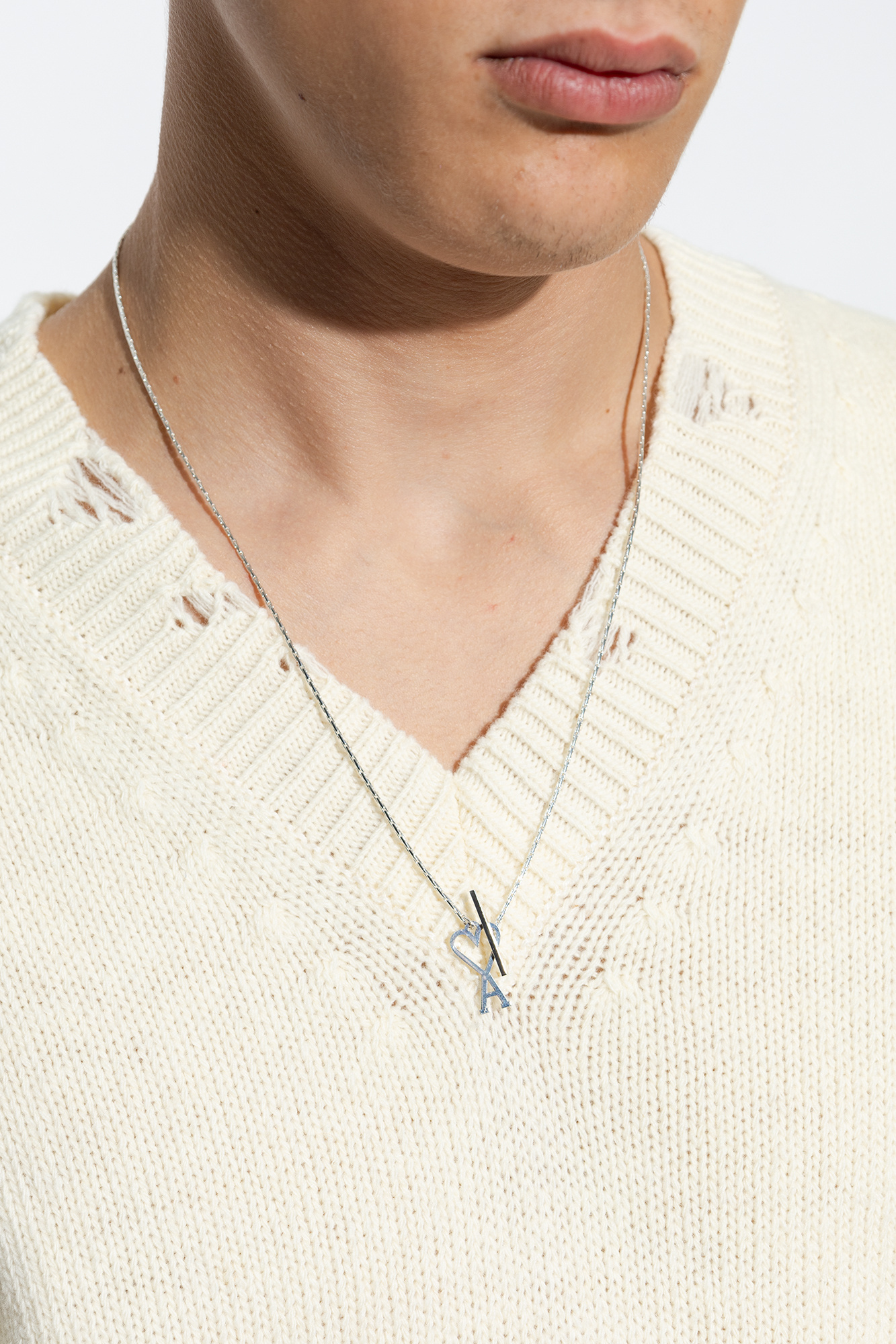 Silver Necklace with logo Ami Alexandre Mattiussi - Vitkac AS